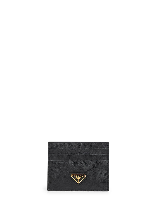 Portacarte in pelle Saffiano nera