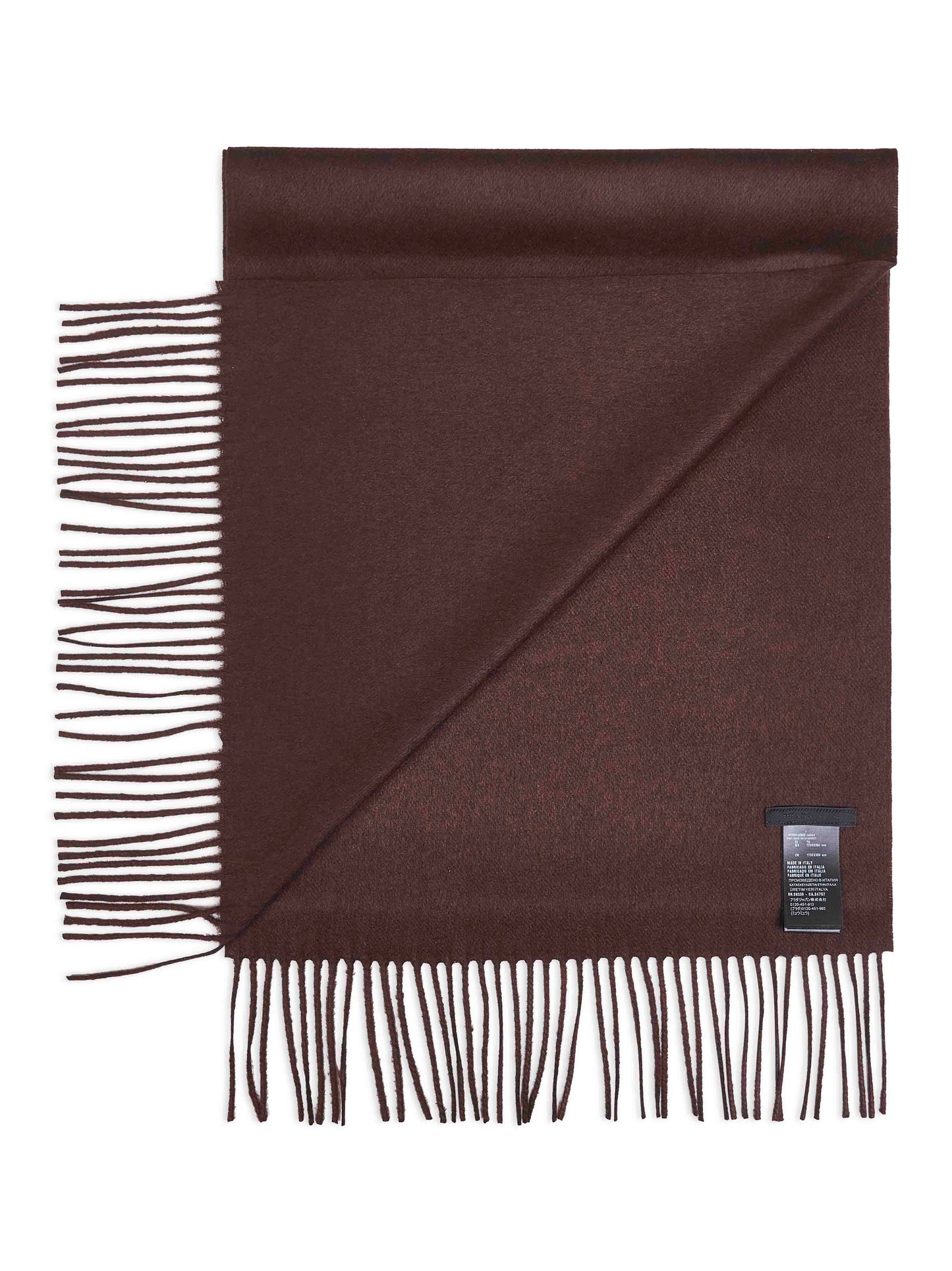 Brown silk and cashmere scarf