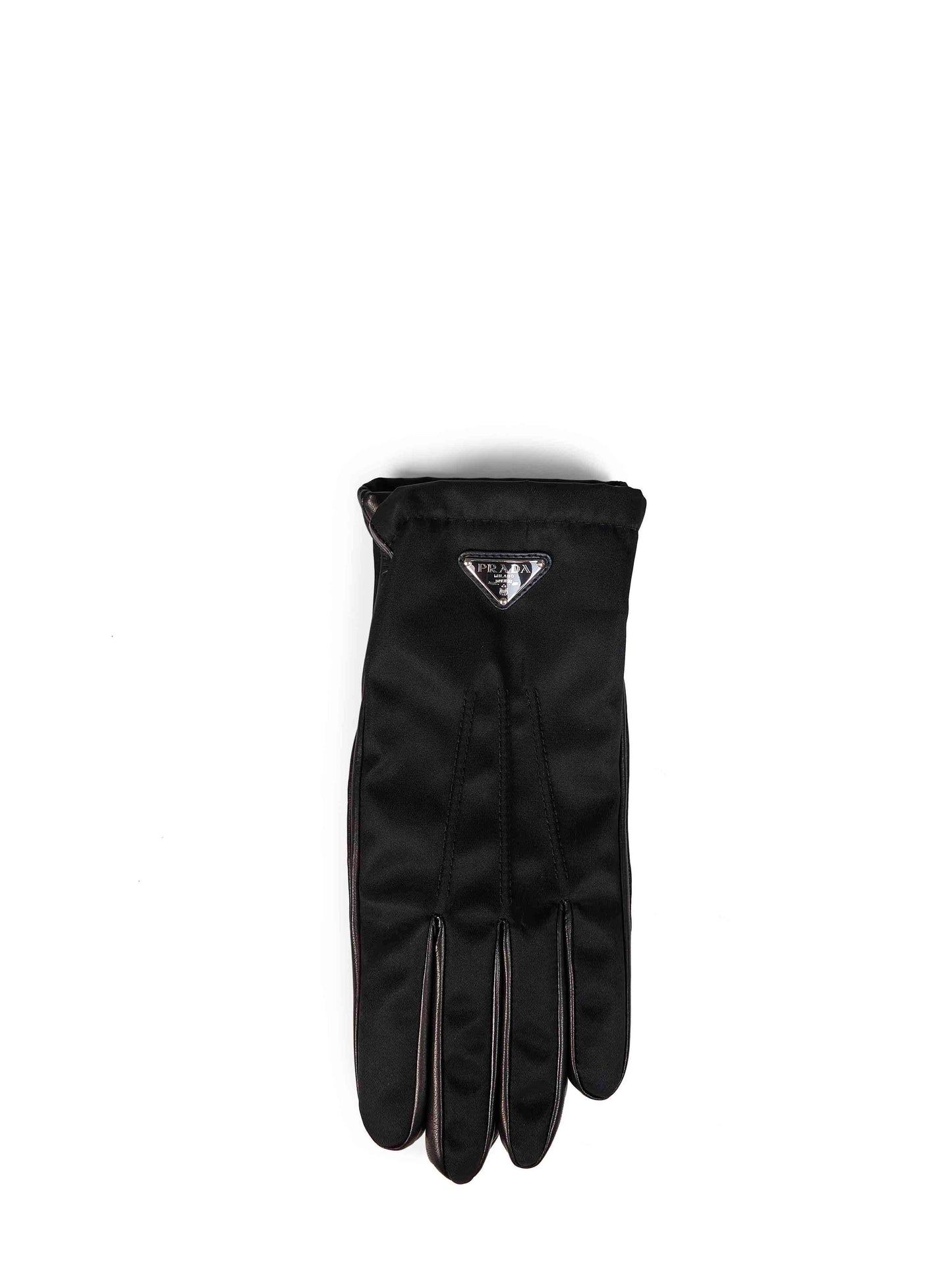 Guanti in Re-Nylon e nappa nero