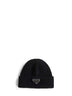 Black ribbed cashmere beanie