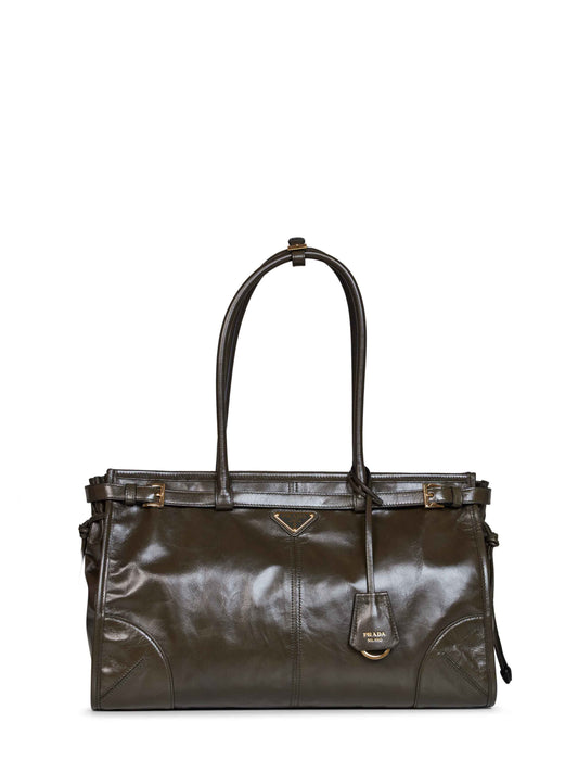 Forest green Prada Bonnie large handbag