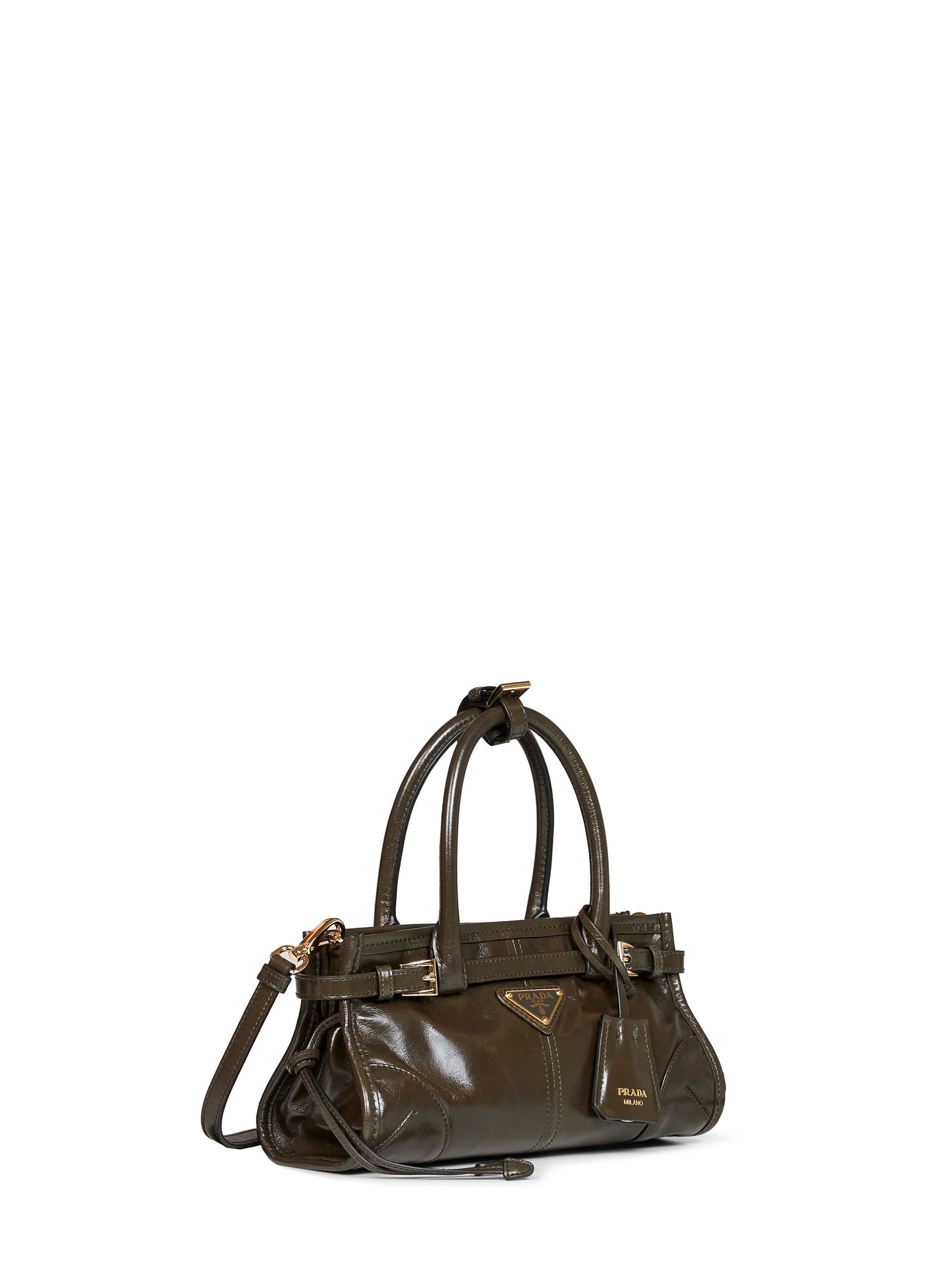 Borsa a mano Prada Bonnie mini verde selva