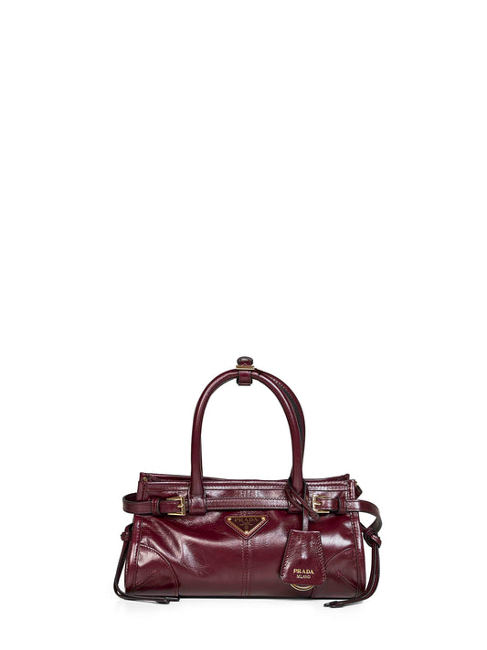 Borsa a mano Prada Bonnie mini bordeaux