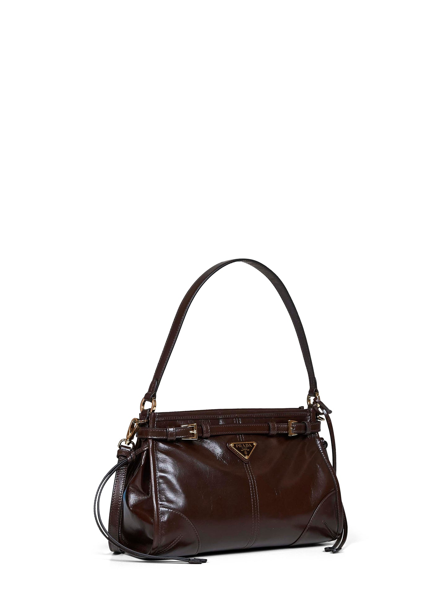 Dark brown Prada Bonnie small handbag