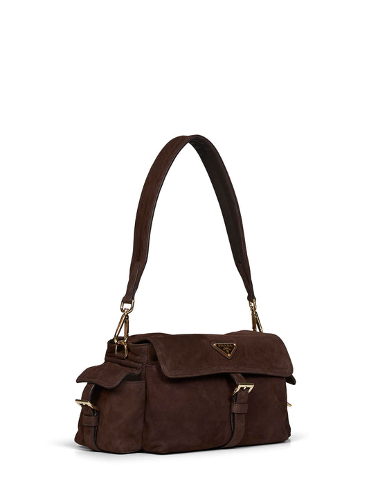 Borsa a spalla Prada Explore medium moro