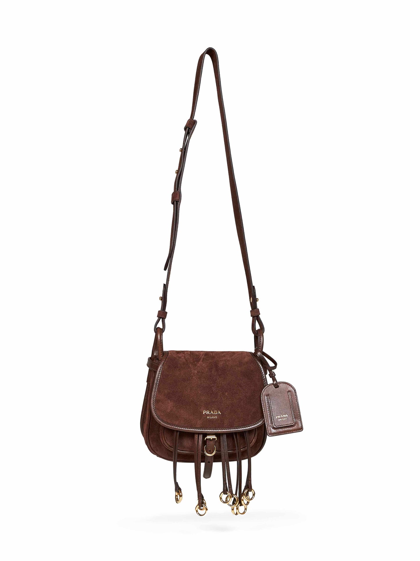 Dark brown Prada Corsaire mini shoulder bag