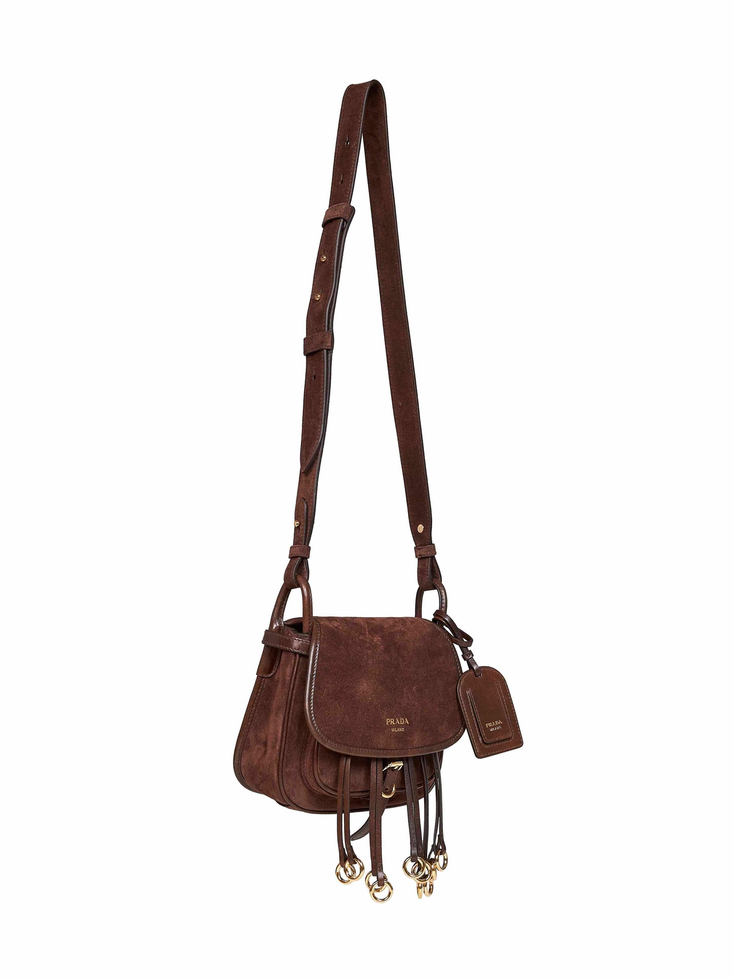 Dark brown Prada Corsaire mini shoulder bag