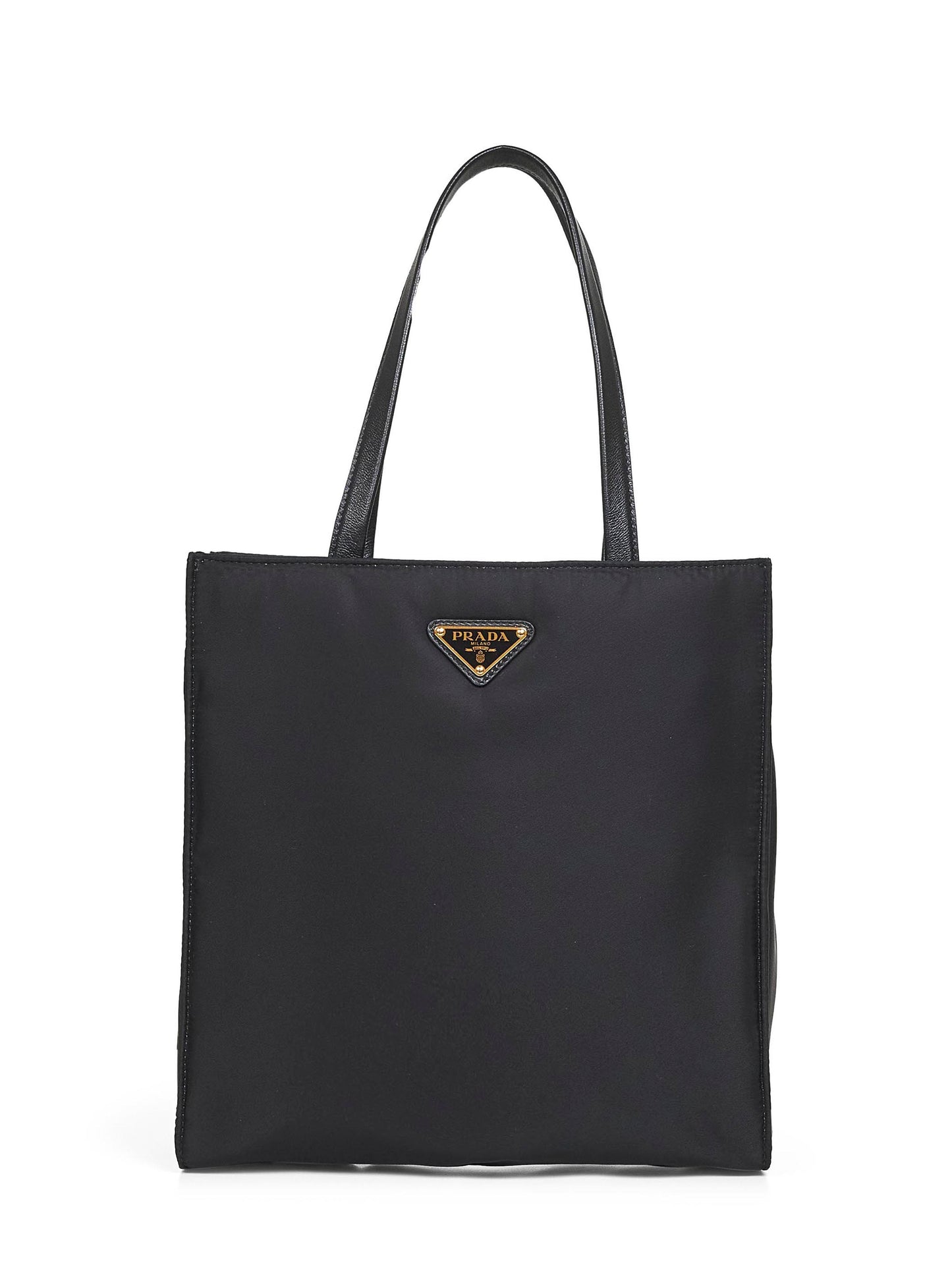 Black shopping bag with shoulder strap