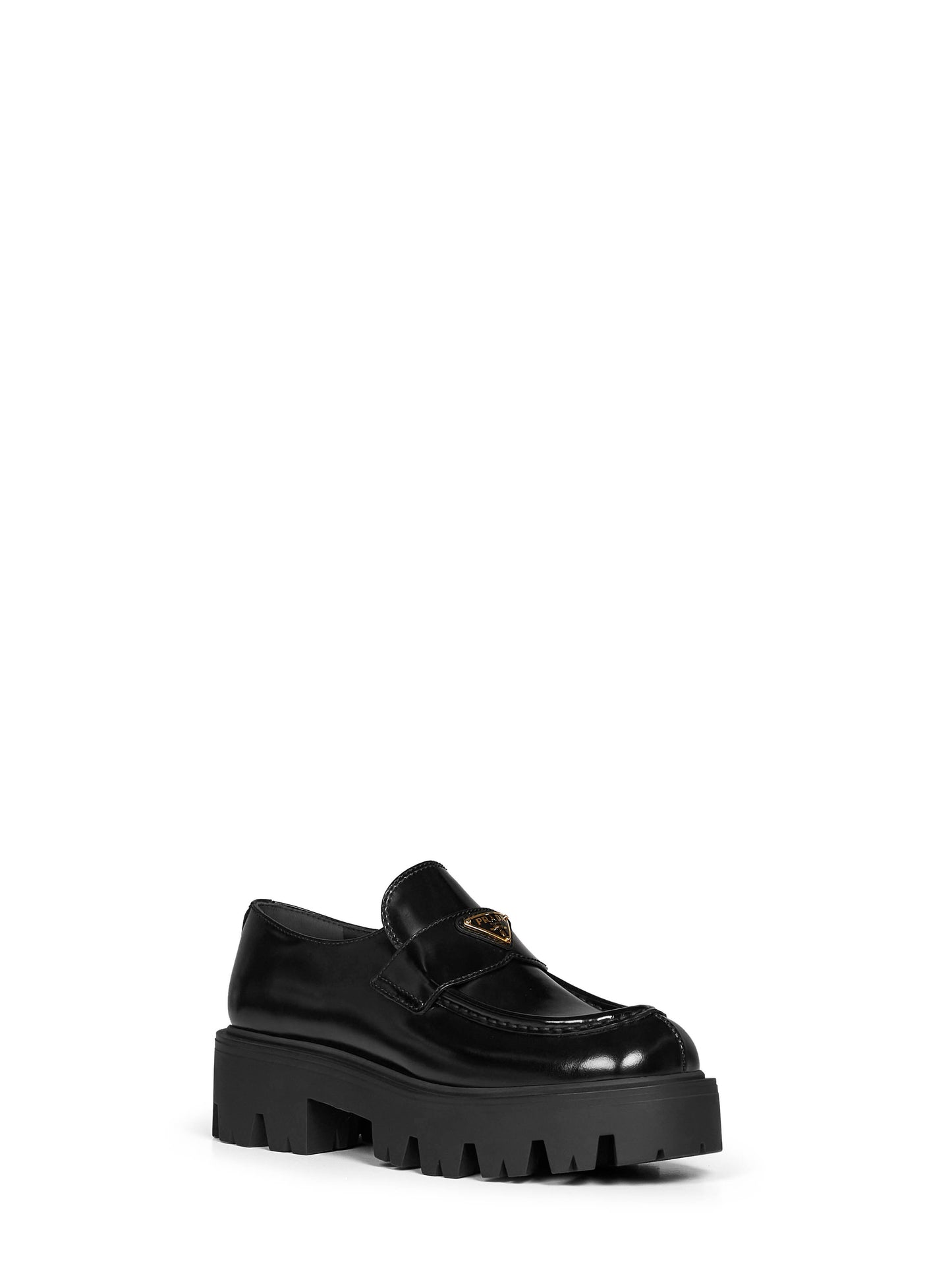 Black brushed leather loafers