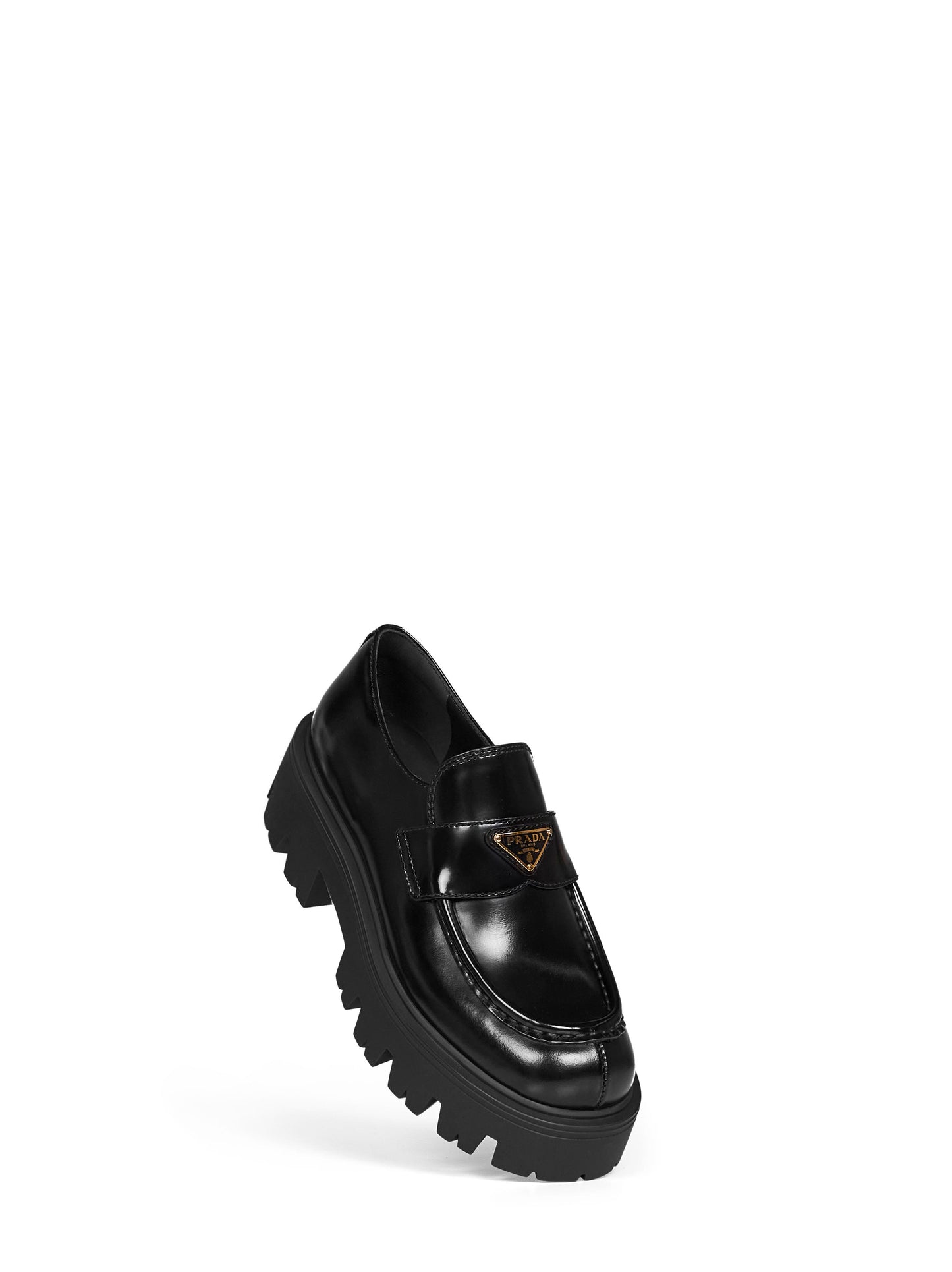 Black brushed leather loafers