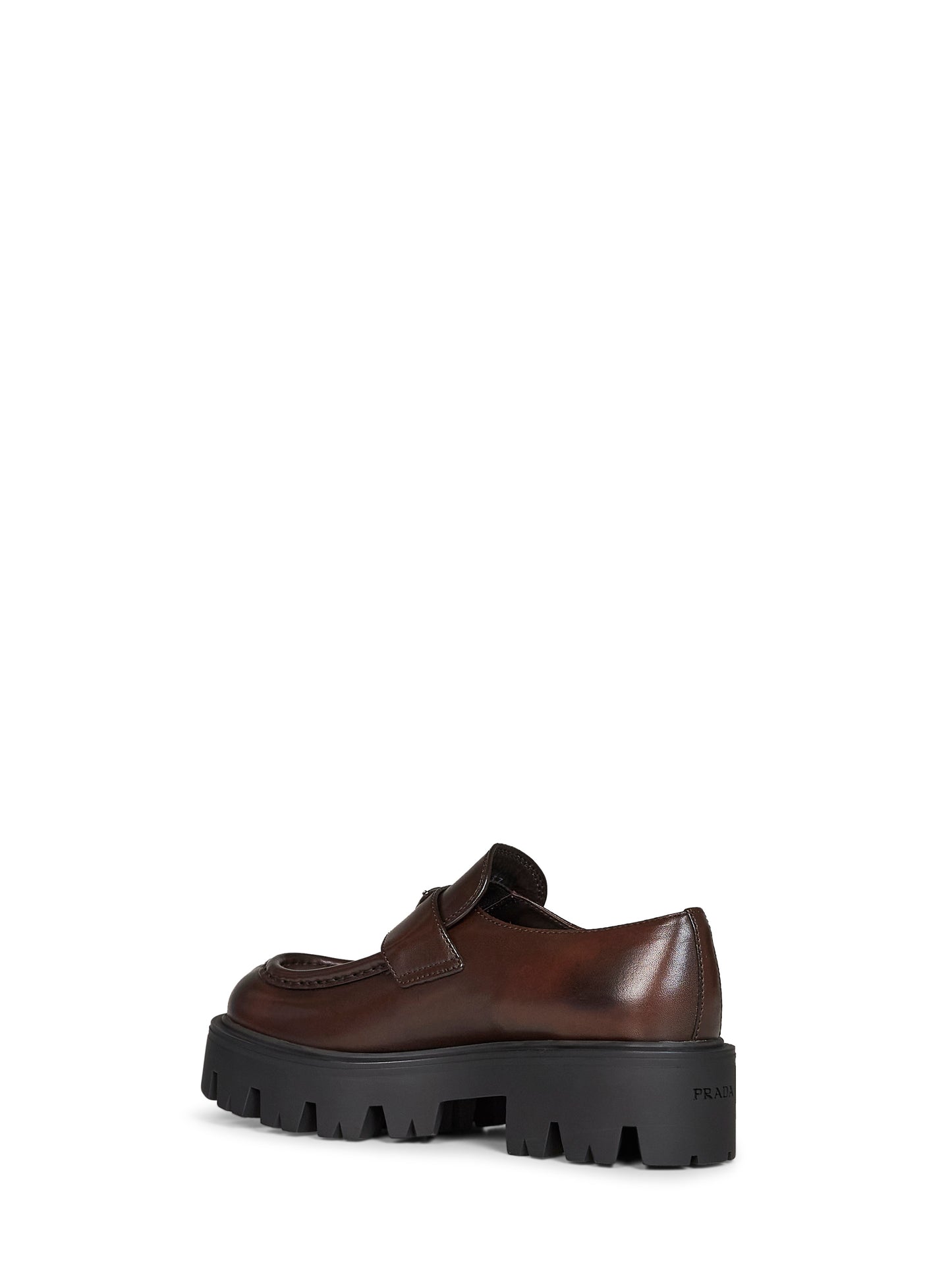 Teak brown brushed leather loafers