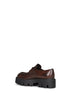 Teak brown brushed leather loafers