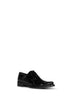 Black brushed leather lace-up shoes