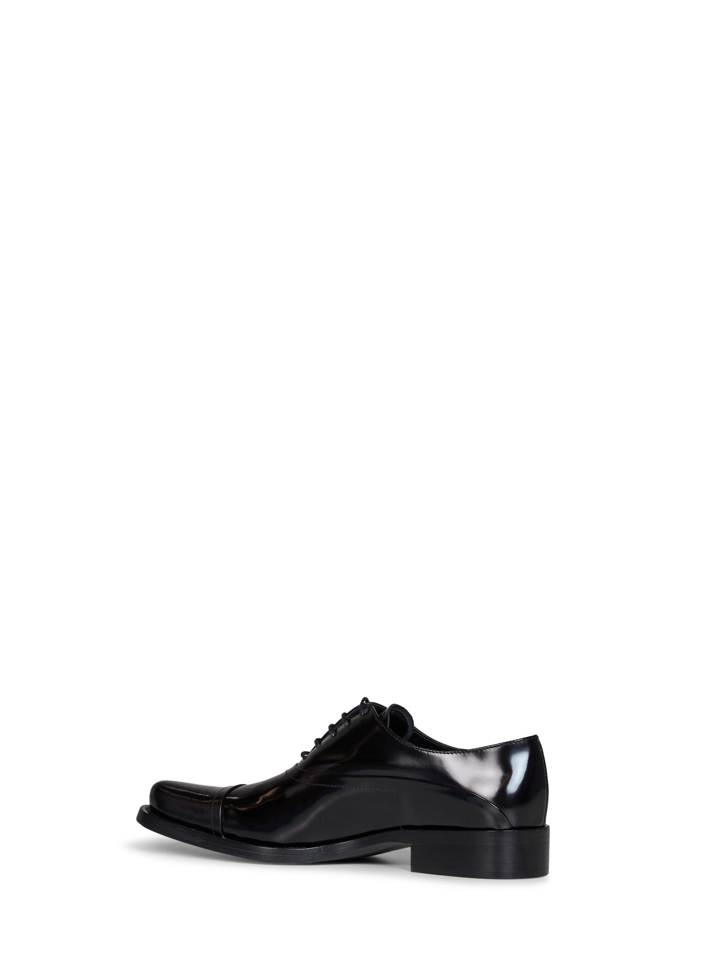 Black brushed leather lace-up shoes