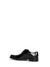 Black brushed leather lace-up shoes