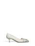 Talc antique-finish leather pumps