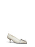 Talc antique-finish leather pumps