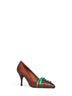 Cocoa antique-finish leather pumps