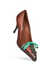 Cocoa antique-finish leather pumps