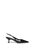 Décolleté slingback in pelle spazzolata nera