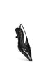 Décolleté slingback in pelle spazzolata nera