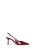 Burgundy brushed leather slingback pumps