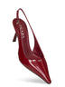 Burgundy brushed leather slingback pumps
