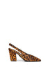 Honey leopard-print calf hair slingback pumps