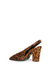Honey leopard-print calf hair slingback pumps