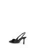 Décolleté slingback in pelle spazzolata nera