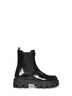 Black brushed leather ankle boots
