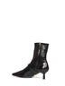 Black stretch nappa leather ankle boots
