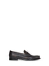 Black/tan antiqued leather loafers
