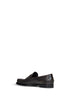 Black/tan antiqued leather loafers