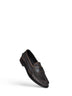 Black/tan antiqued leather loafers