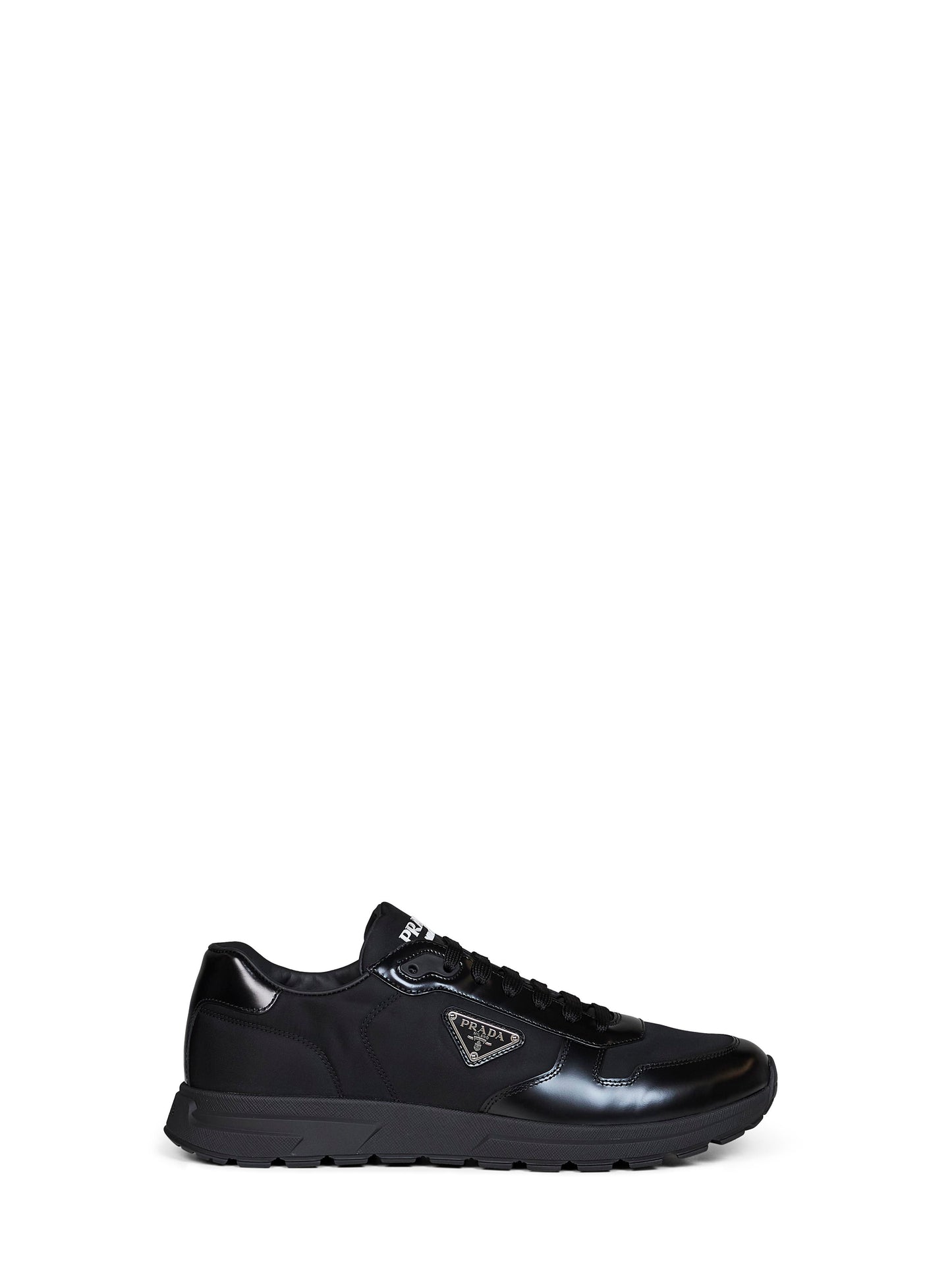Sneakers Prax 01 in Re-Nylon e pelle spazzolata nera