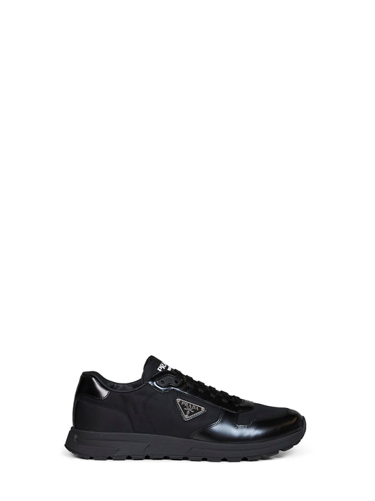 Black Re-Nylon and brushed leather Prax 01 sneakers