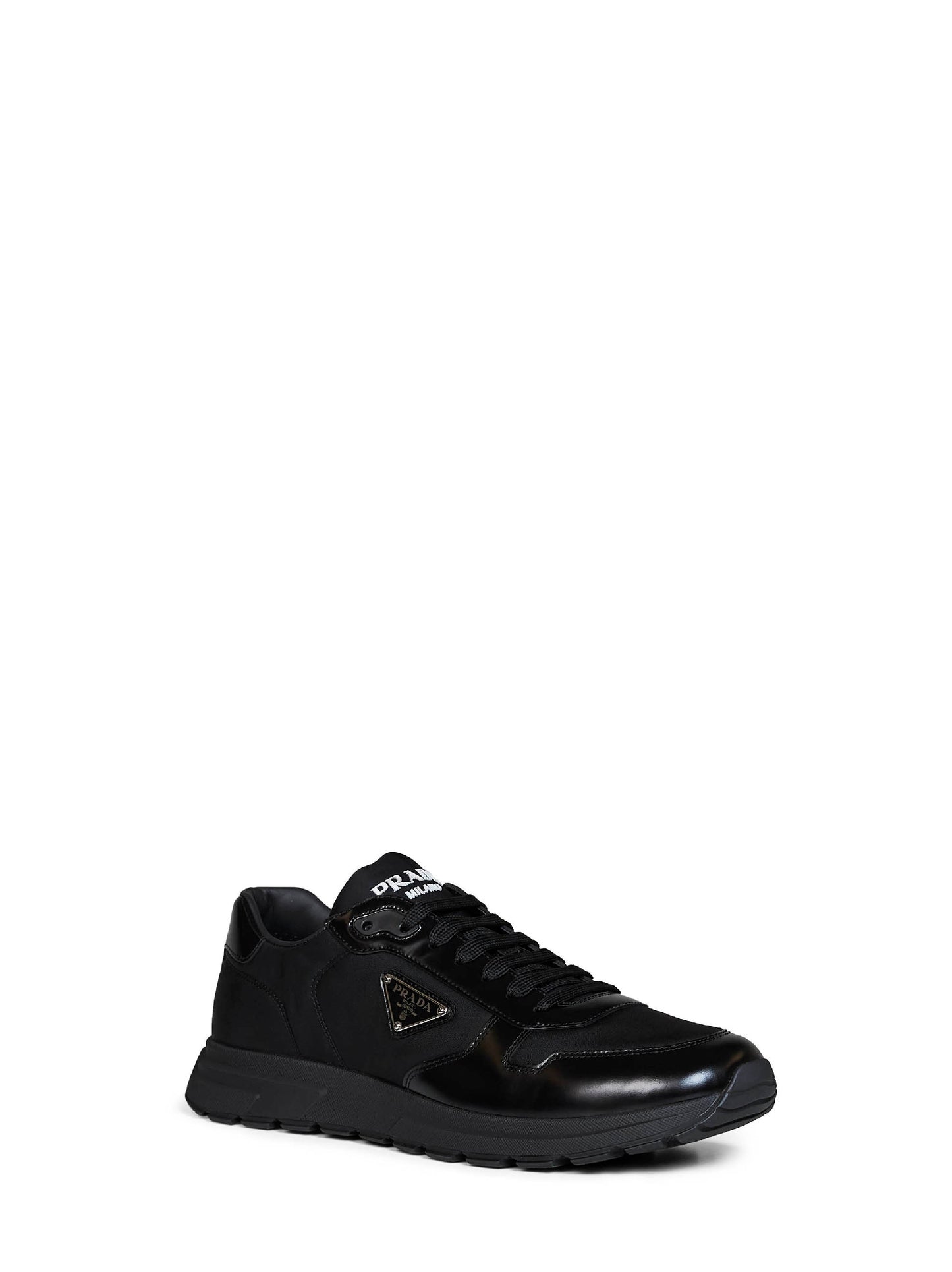Sneakers Prax 01 in Re-Nylon e pelle spazzolata nera