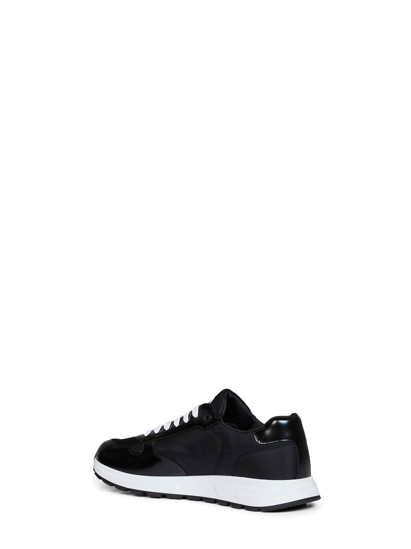 Black Re-Nylon and brushed leather Prax 01 sneakers