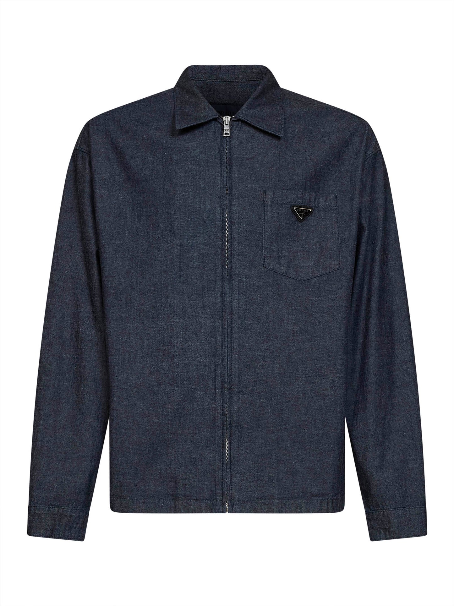 Blue cotton chambray shirt