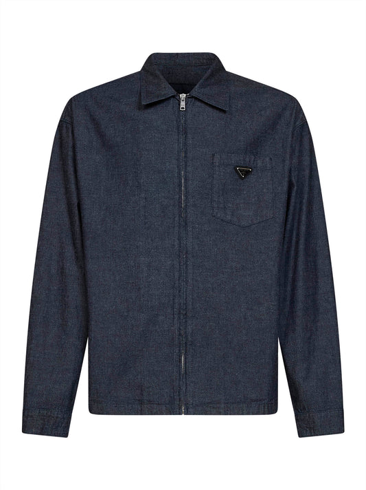 Camicia in chambray di cotone blu