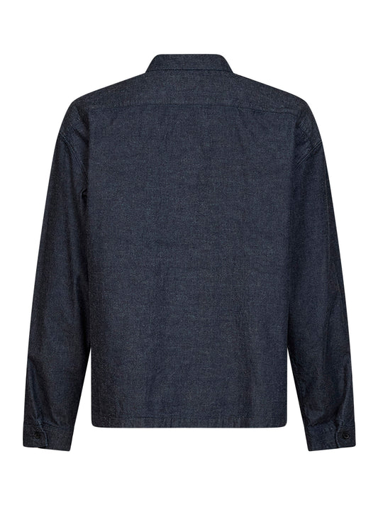 Camicia in chambray di cotone blu
