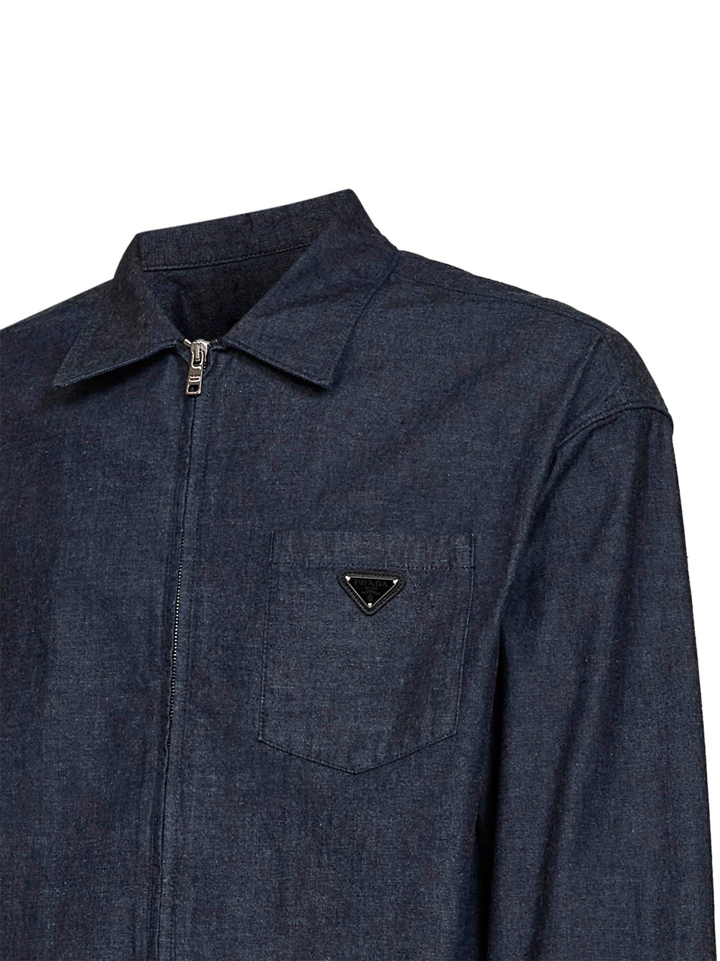 Blue cotton chambray shirt