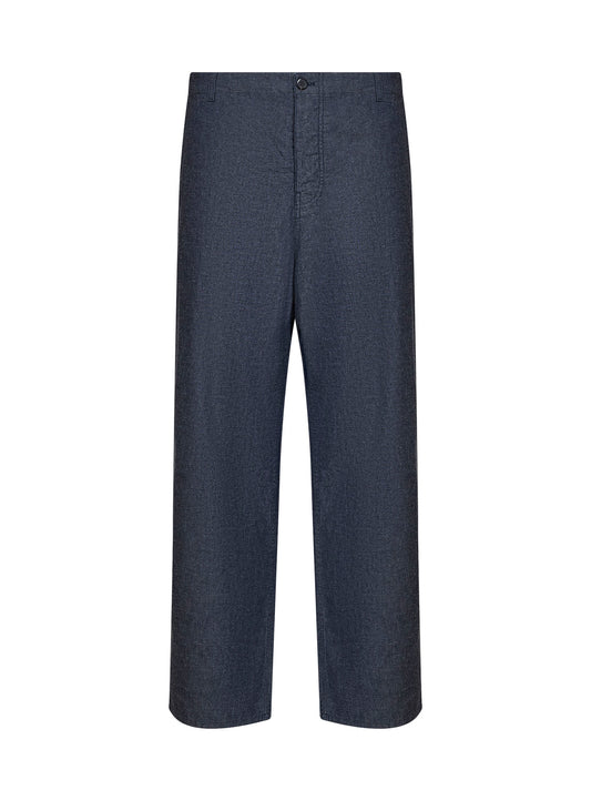 Jeans dritti in denim di cotone blu