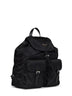 Zaino con tracolla in Re-Nylon nero<BR/>