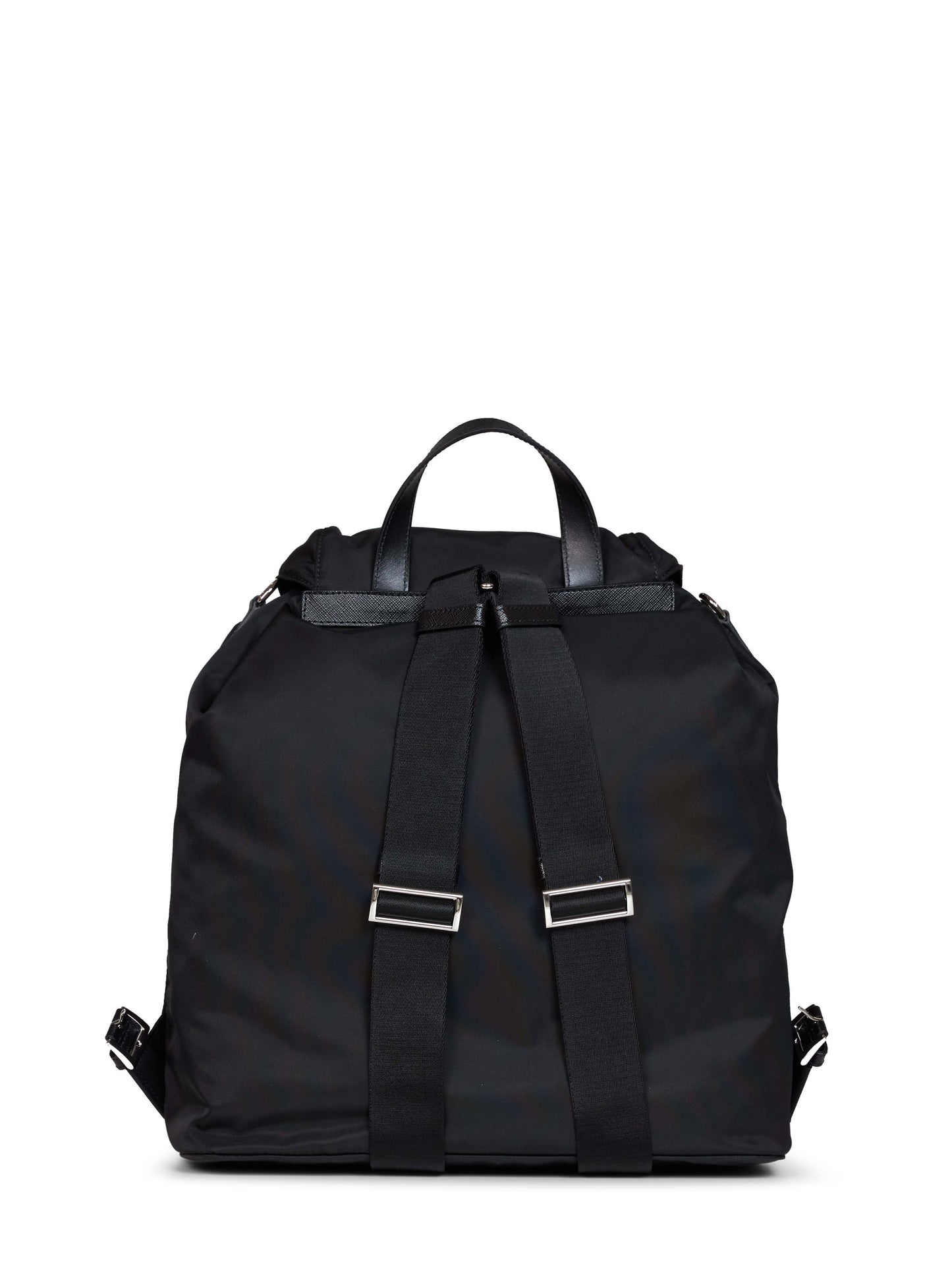 Zaino con tracolla in Re-Nylon nero<BR/>