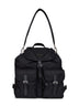Zaino con tracolla in Re-Nylon nero<BR/>