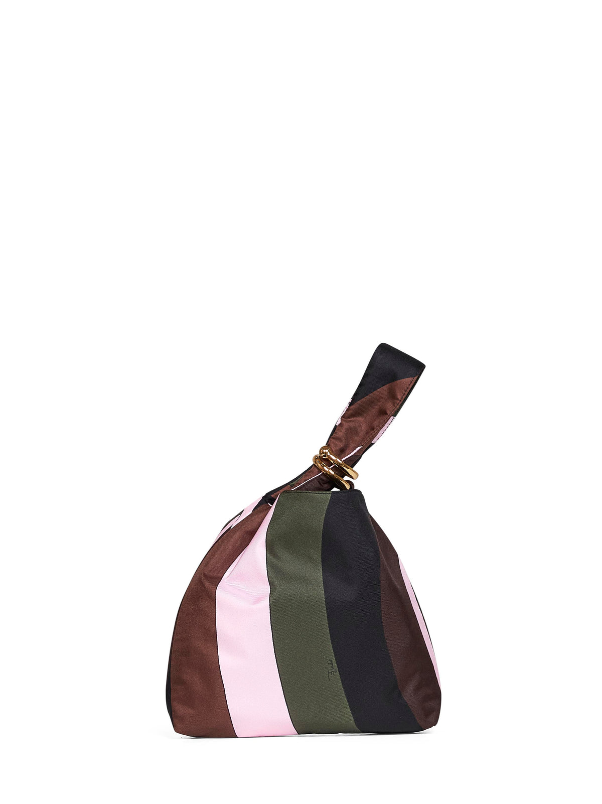 Khaki and pink Emilio printed pouch