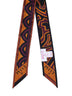 Foulard bandeau in twill di seta stampe Baiadera e Labirinto bordeaux e oro