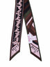 Khaki and pink Selva and Iride-prints silk twill bandeau scarf
